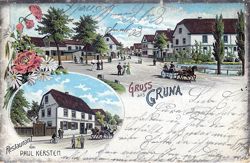 Postkarte mit dem Gasthof Paul Kersten um 1904, die Karte ist am 18.05.1904 gelaufen.